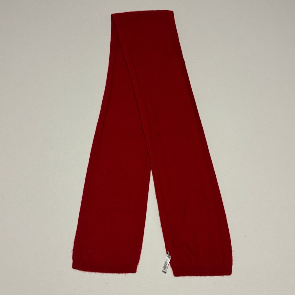 Talbots Scarf Womens OS Red 100% Cashmere Knit‎ Solid Soft Warm Luxury